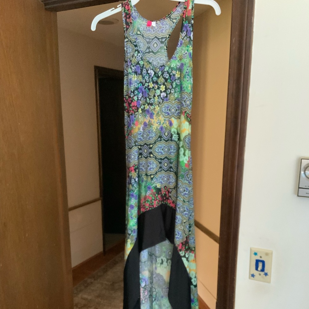 Hi low multicolored dress